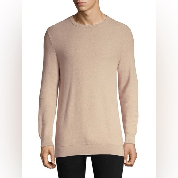 Theory Riland Pique H.Breach Cotton Sweater Blush Pink Long Sleeve Knit - Picture 1 of 8